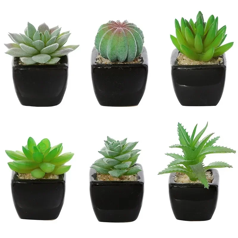 Home Garden Decoration Green Artificial Succulents Plants Desktop Mini Small Bonsai Bedroom Living Room Ornament Party Supplies - Image 5