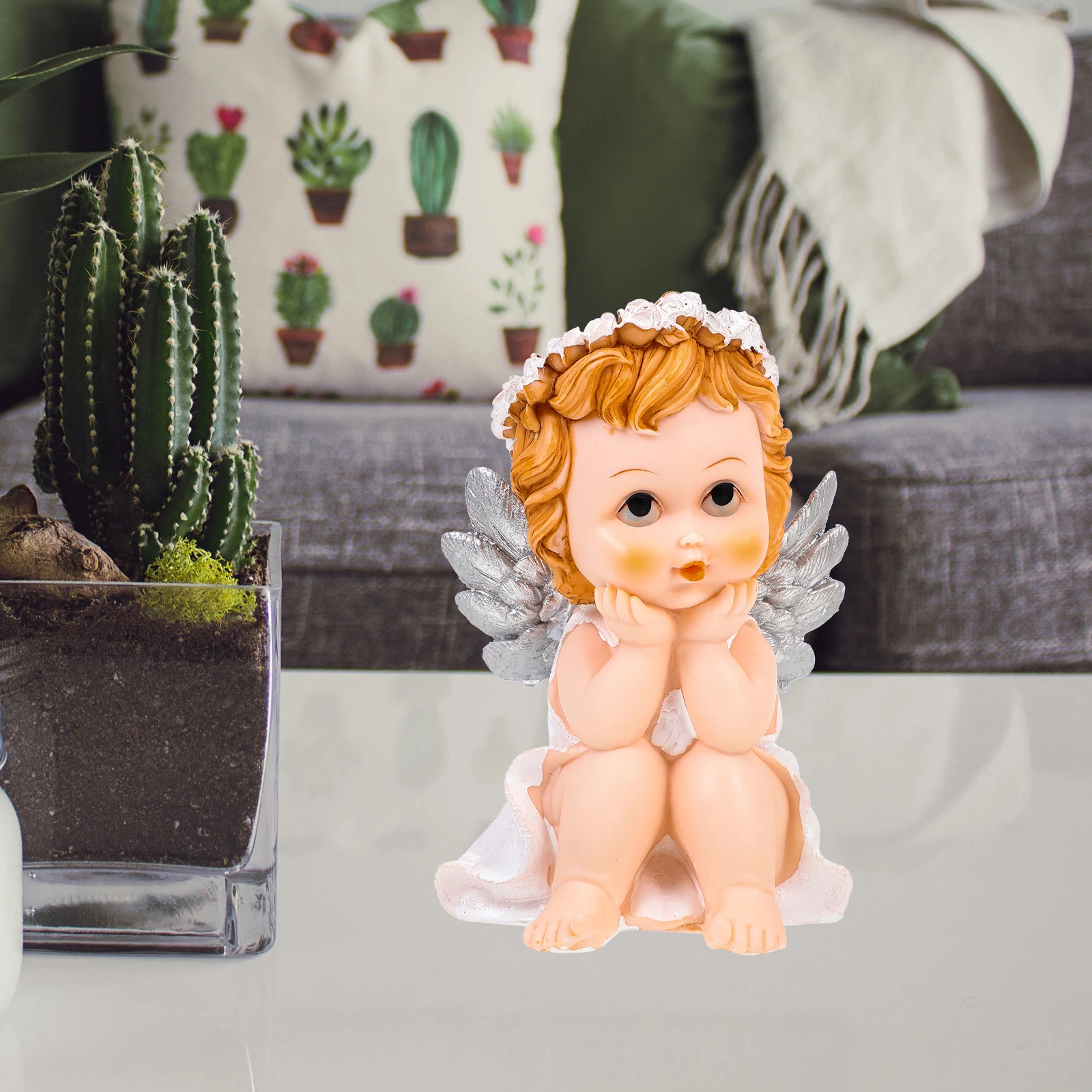 

Resin Angel Statue Decor Premium Material Long Lasting Non Fading Elegant Desktop