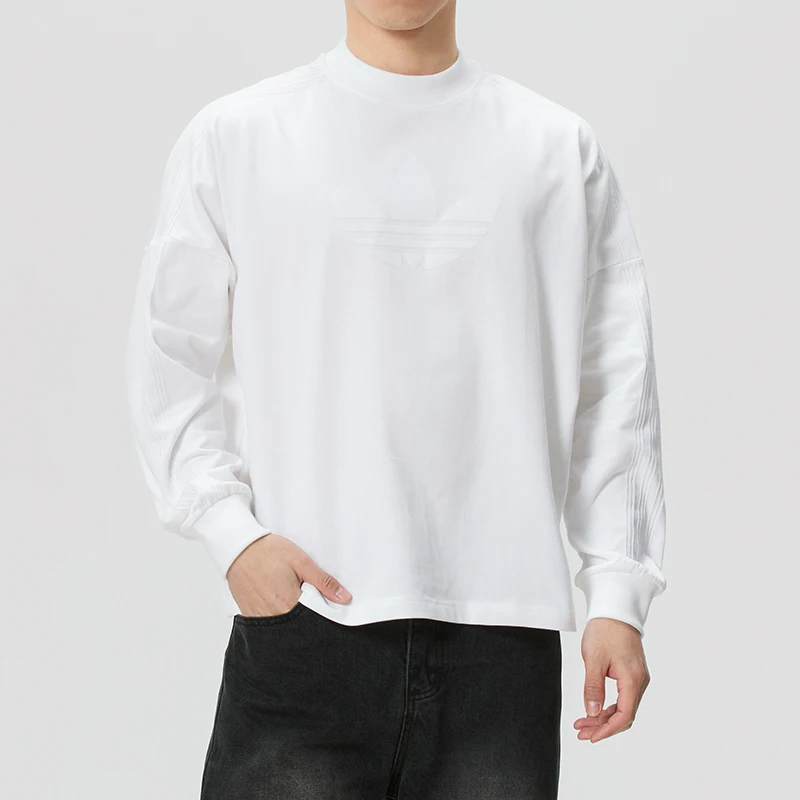 Adidas (Adidas) Trefoil Men's Long-Sleeved T-Shirt, Comfortable, Breathable, Fashionable, Loose-Fitting Training and Fitness Sportswear Kd6576