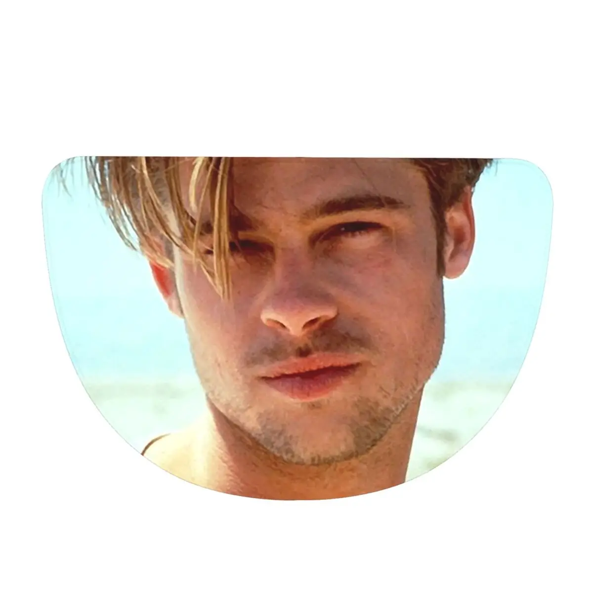 Secret Brad Pitt Gifts Movie Fan Soft Flannel Half Round Doormat Non Slip Bathroom Mat Absorbent Floor Carpet for Laundry Room