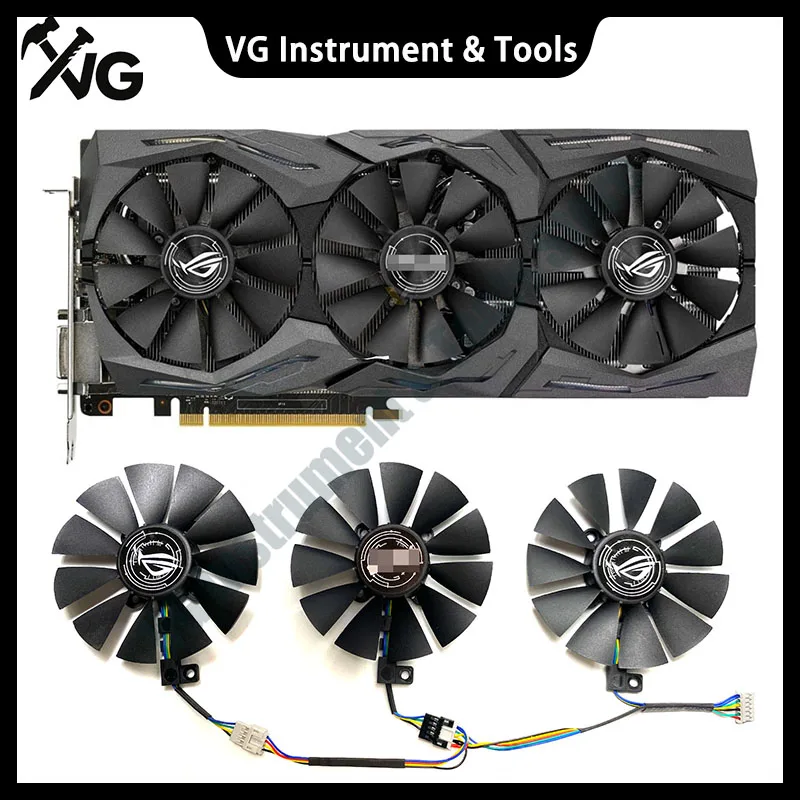 1/3 Pcs New For ASUS GeForce GTX1060 1070 1080 1080ti ROG STRIX Graphics Card Replacement Fan FDC10U12S9-C FDC10H12S9-C