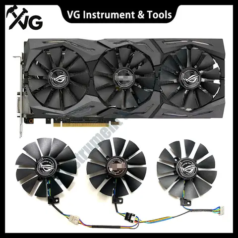 1/3 Pcs New For ASUS GeForce GTX1060 1070 1080 1080ti ROG STRIX Graphics Card Replacement Fan FDC10U12S9-C FDC10H12S9-C