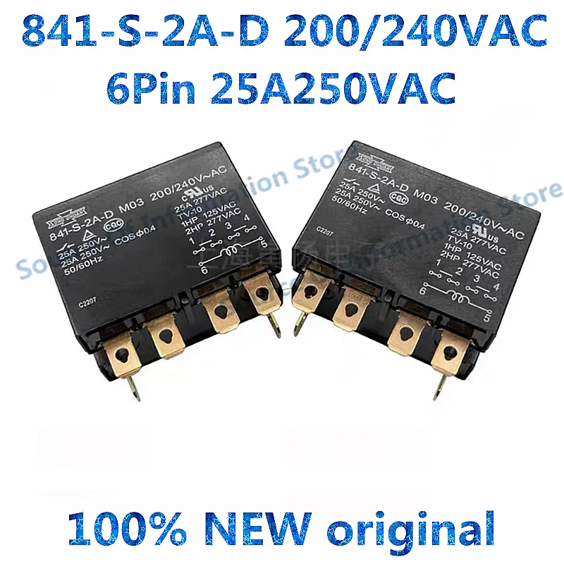 

841-S-2A-D-200/240VAC, Relay 6Pin 25A250vac, 100% New