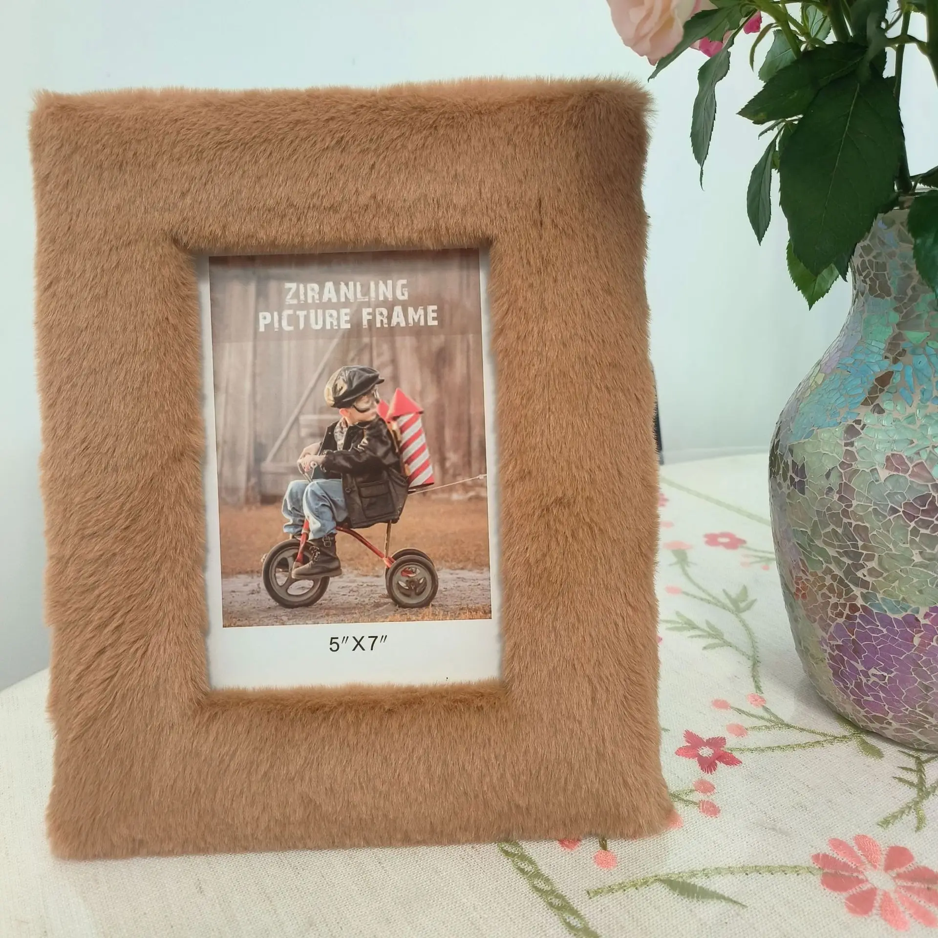 Brown Plush Picture Frame Bag Flannel Art Teddy Velvet Hollow Picture Frame Frame 6 
