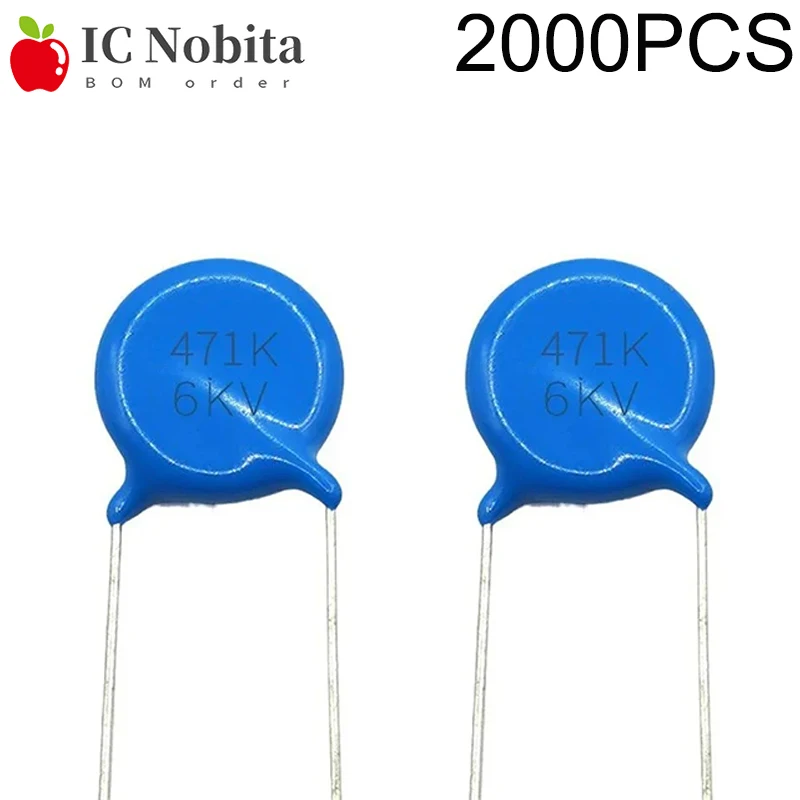 

2000PCS 6kV 471K 471 High Voltage Ceramic Capacitor 6000V 470pf Pitch 7.5mm