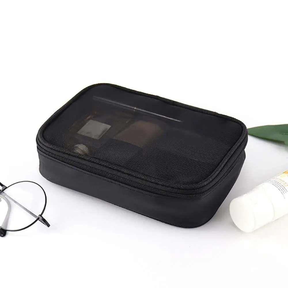 

Simple Casual Nylon Travel Zipper Female Wash Pouch Mesh Cosmetic Bag Storage Bag Bath Storage Makeup Case