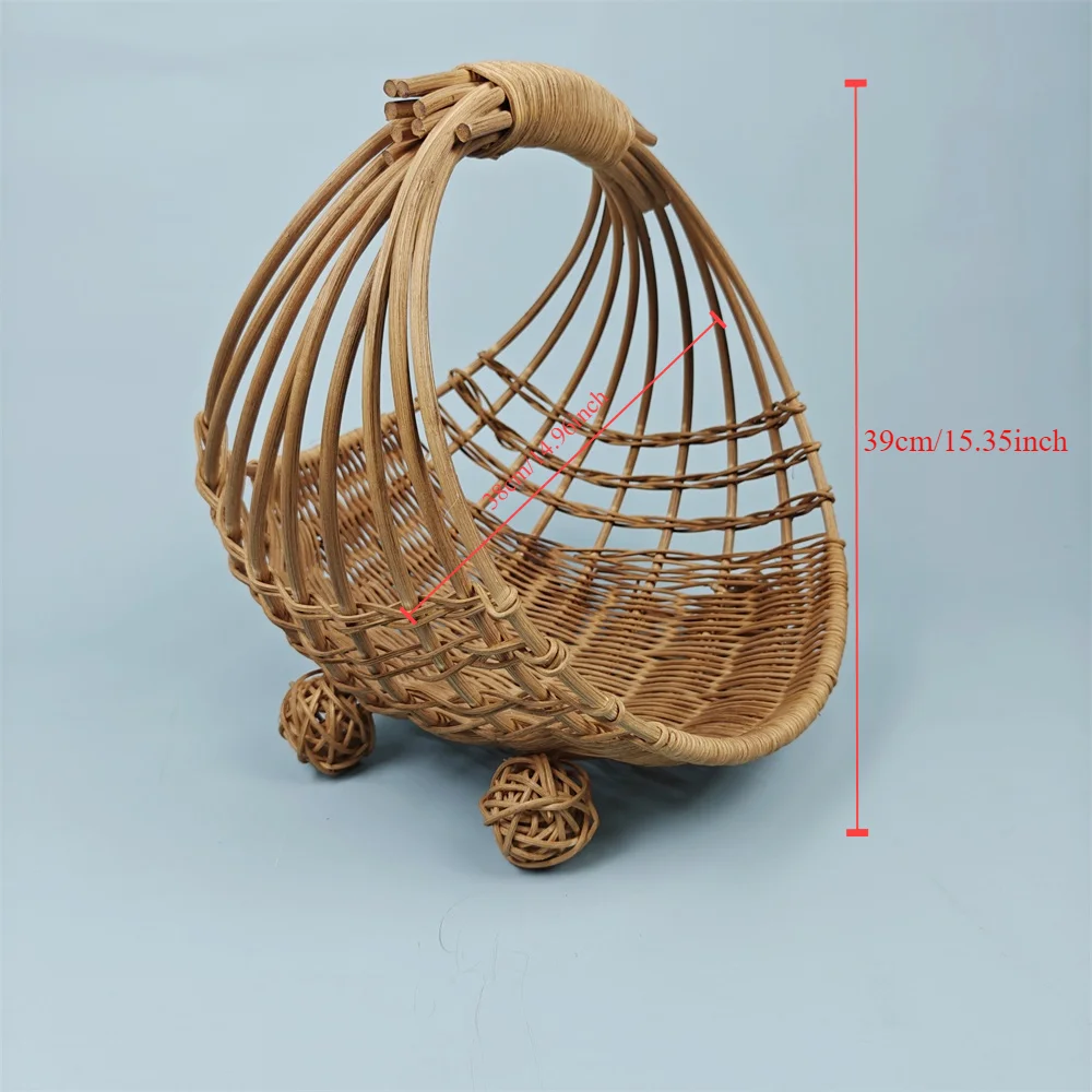 Newborn Bird Nest Posing Prop Newborn Photography Chair Baby Photoshoot Props Basket with Wheel Fotografia Accessories Cribs Bed