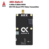 AKK Alpha 8 8W VTX Smart FPV Video Transmitter 4.9Ghz 5.8GHz 80CH 8W 5W 3W 1W Power Switchable FPV VTX