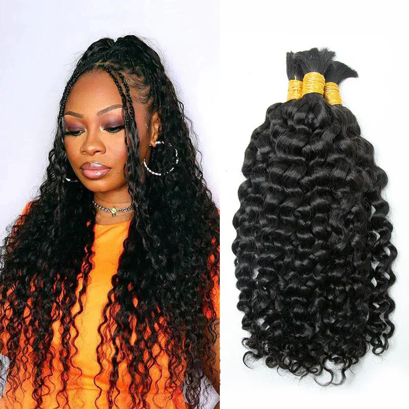 Water Wave Brazilian Human Hair Bulk For Braiding Curly Style Bulk Human Hair Extension No Weft Remy Hair Weaving 1/3pieces/Lot