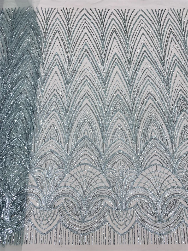 

Роскошная африканская ткань ручной работы с тяжелой вышивкой бисером, высококачественное французское кружево из тюля с пайетками для свадебных платьев XZ6342