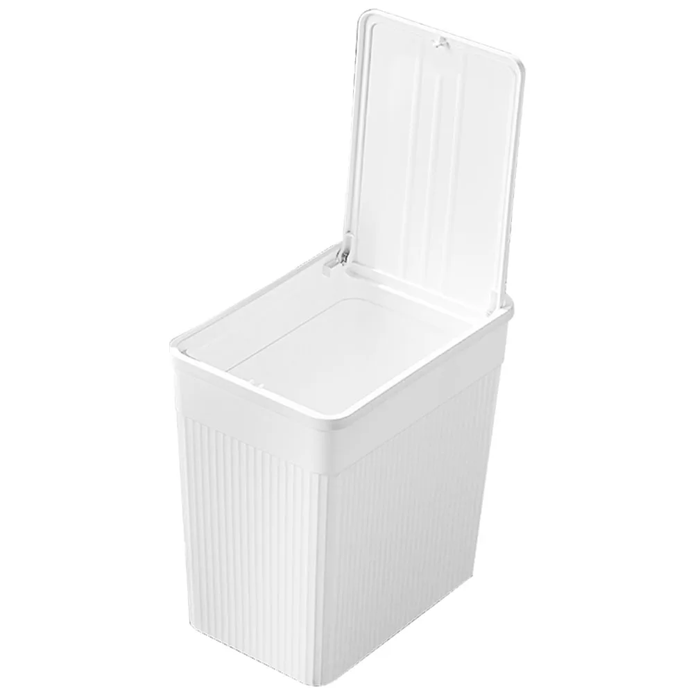 

Press Type Trash Can Small Slim PP Plastic Office Bedroom Kitchen Wastebasket Garbage Container Bin Trash Can with Lid