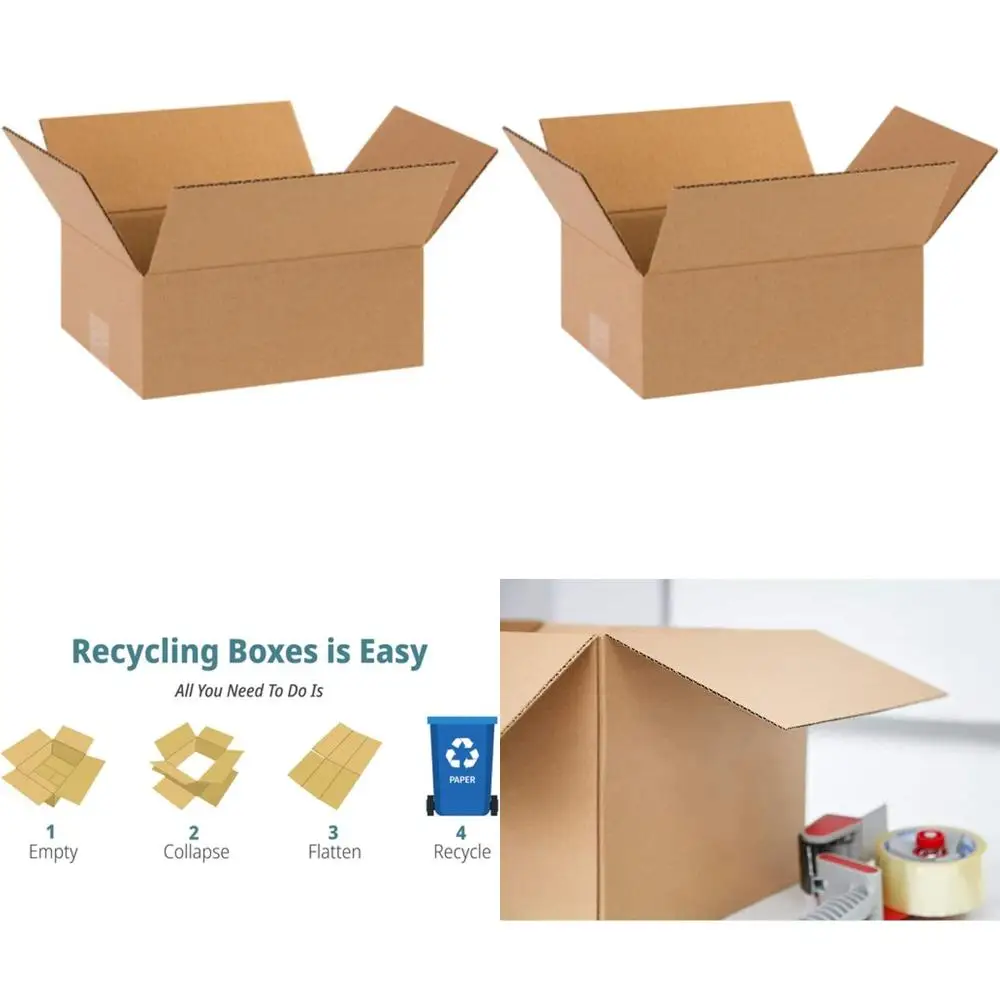

100-Count 8x6x2 Corrugated Cardboard Boxes for Shipping, Packing, and Moving