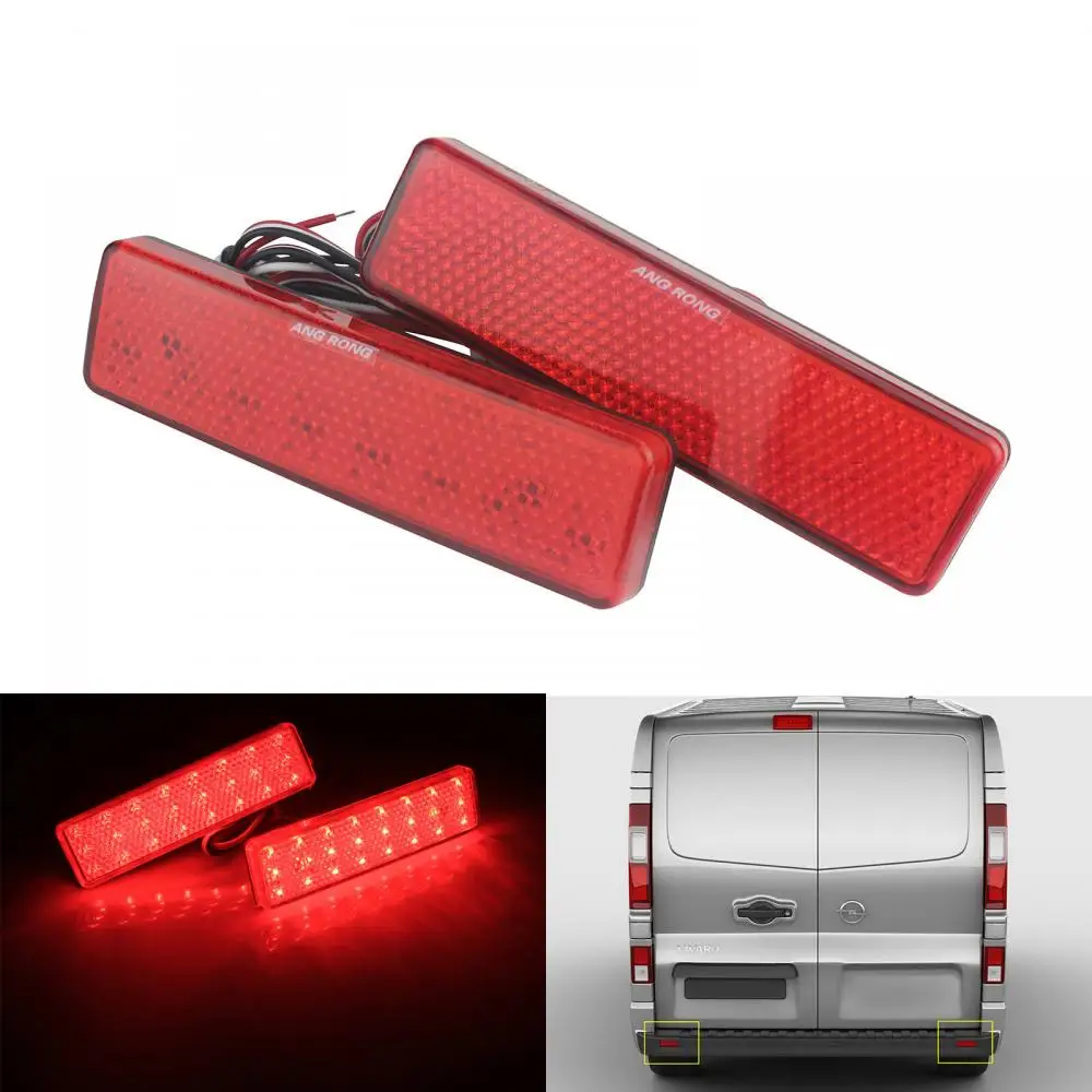 

2x Rear Bumper Reflector LED Brake Stop Light For Vauxhall Renault Master Trafic