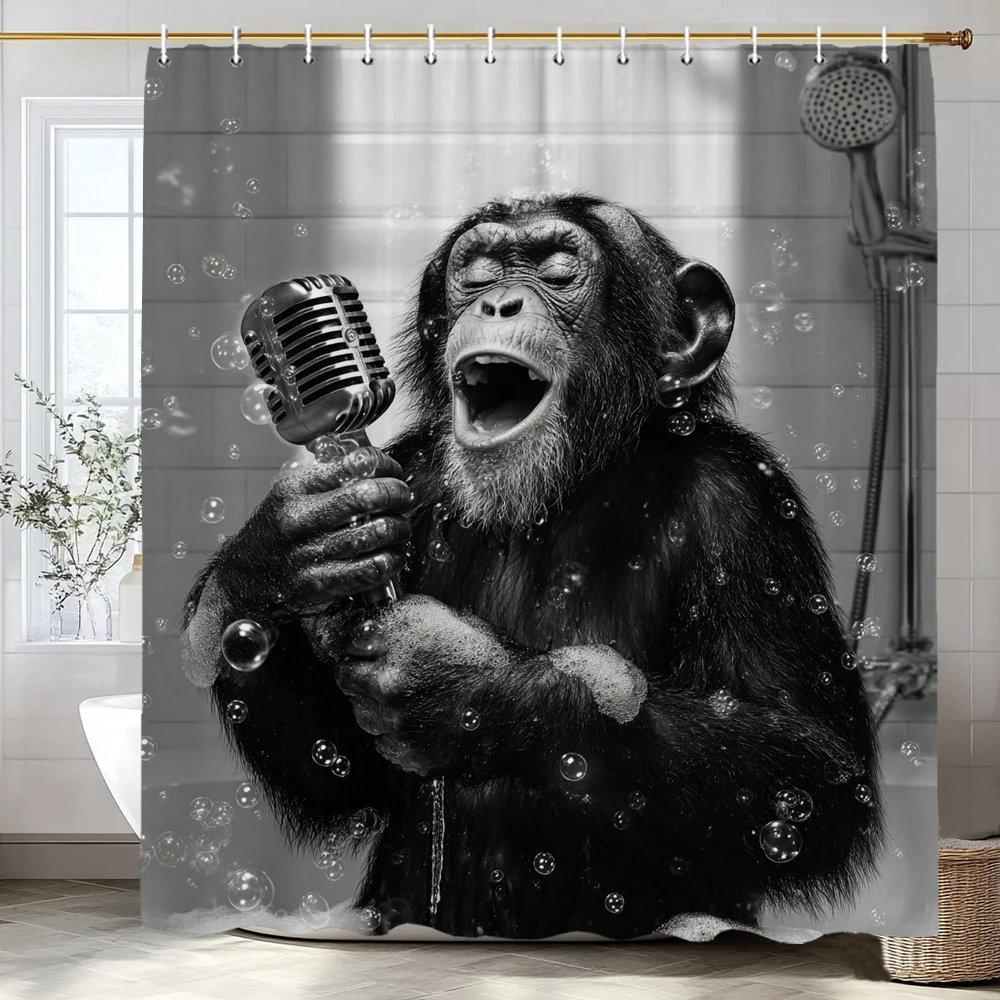 African Animal Elephant Lion Tiger Giraffe Pattern Shower Curtain Leopard Wolf Bathroom Bathtub Decor Gift Waterproof Curtains