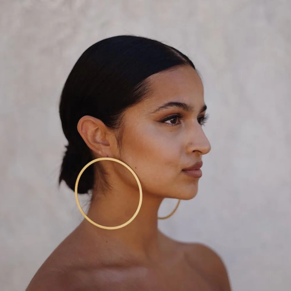Oversized Earrings. Large hoops. Gold Hoop Earrings. Geometric hoops. Statement earrings. Laka Luka Design