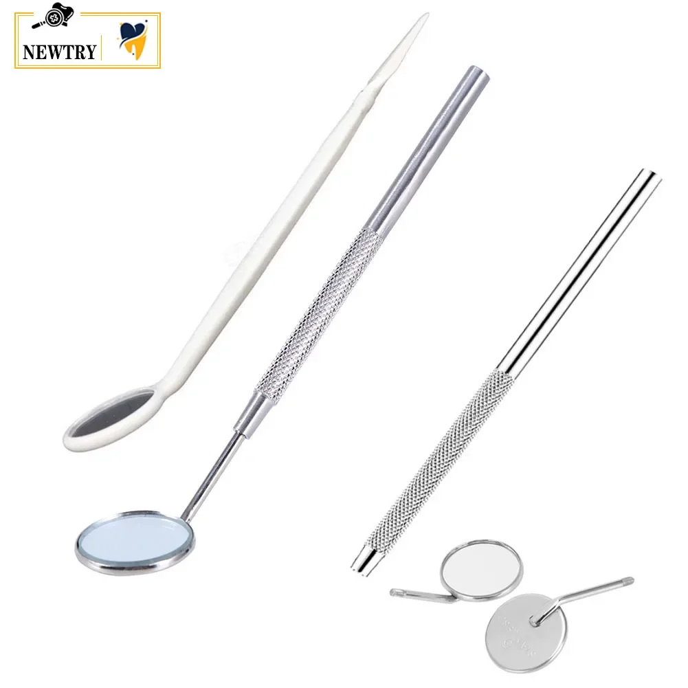 1/5Pcs Stainless Steel Dental Mirror 16cm Oral Hygiene Care Tool Dentist Clinic Teeth Whitening Clean Inspection Mouth Mirror