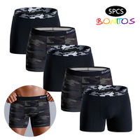 5pcs Men Underwear Print Boxers Men's Panties Camouflage Mens Underpants Cotton Male Boxershorts Sexy Man Trunks Gift