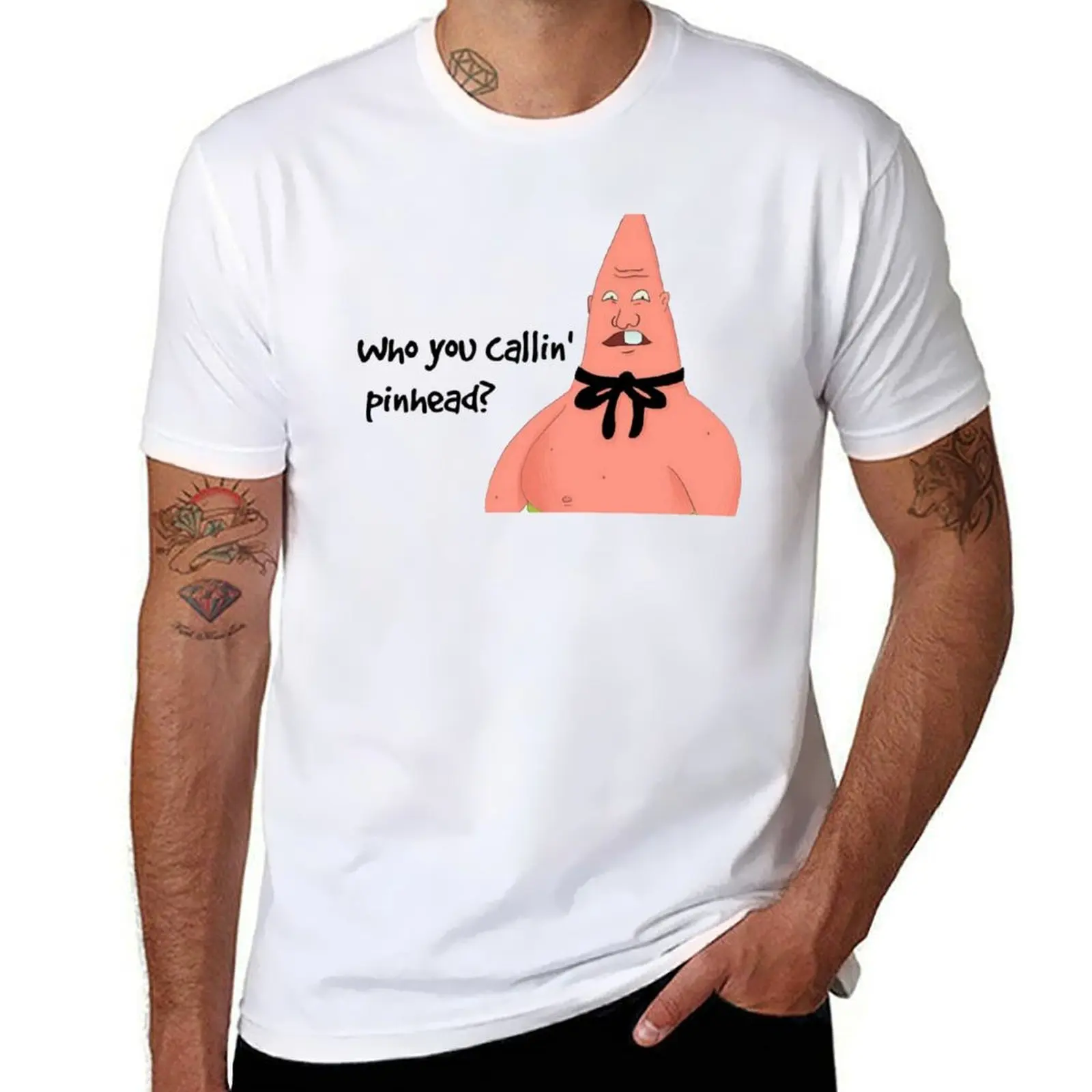 

spongebob pinhead larry T-Shirt graphic tee shirt street wear mens plain t shirts