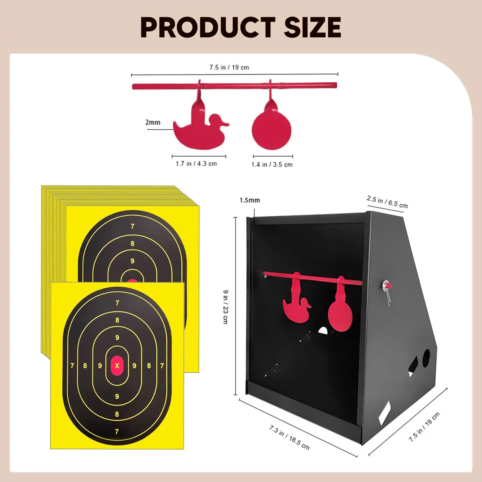 

Металлическая мишень-ловушка из углеродистой стали с двойными вращающимися металлическими и бумажными мишенями для спортивной подготовки