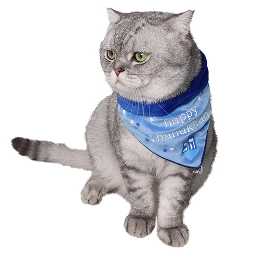 Pet Bandana Bib Festive Bell Adjustable Dog Bib Scarf Cat Bandana For Dogs Collars Pet Handkerchief Bibs Dress-Up Accessories