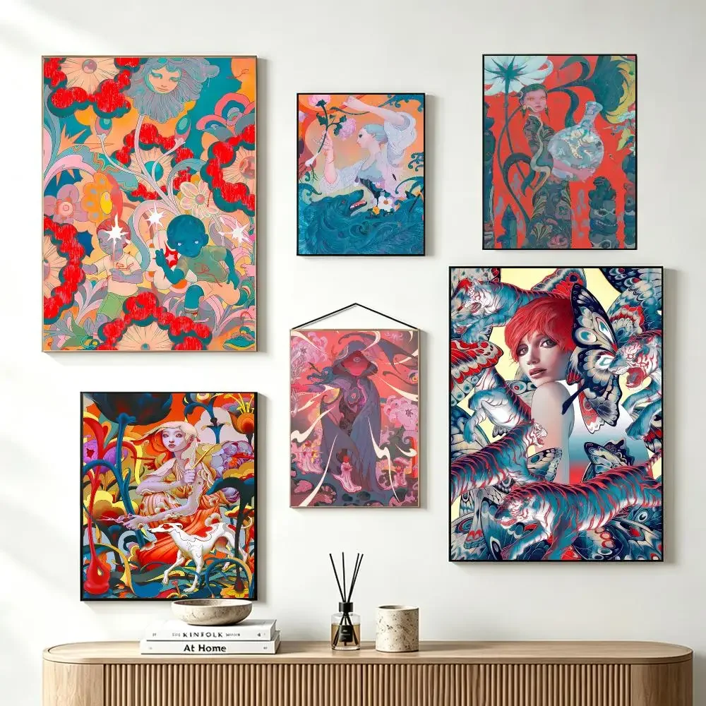 Surreal Visual Art J-James Jean Poster Self-Adhesive Wall Art HD Print For Dorm Teen Room Decor Gift