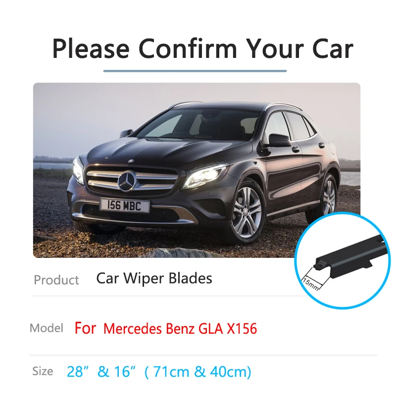 لمرسيدس بنز GLA X156 2013 2014 2015 GLA180 GLA200 GLA220 GLA250 GLA45 180 200 220 250 200d GLA220d شفرات ممسحة السيارة الأمامية #2