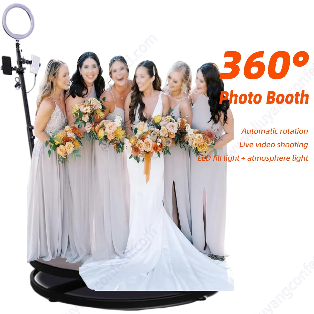 360 Photo Booth Rotating Machine Studio Prop Video Automatic Photobooth Shooting Photography Turntable Platform Display Stand FX