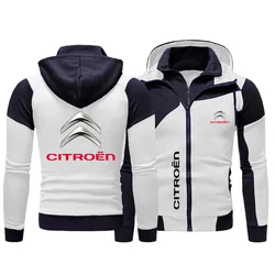 2024 Car Logo Citroen Men's Double Zipper Jacket Harajuku Fashion Windproof Jacket Outdoor Fishing and Mountaineering Top