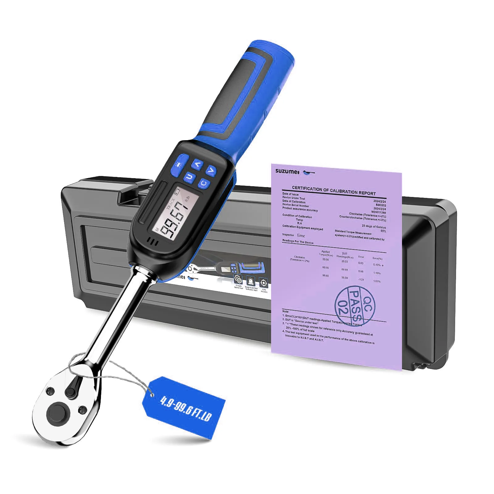 

Точный до ± 2% цифровой динамометрический ключ 6,8-135 Нм Электронный динамометрический ключ с храповым механизмом и зуммером, светодиодная вспышка