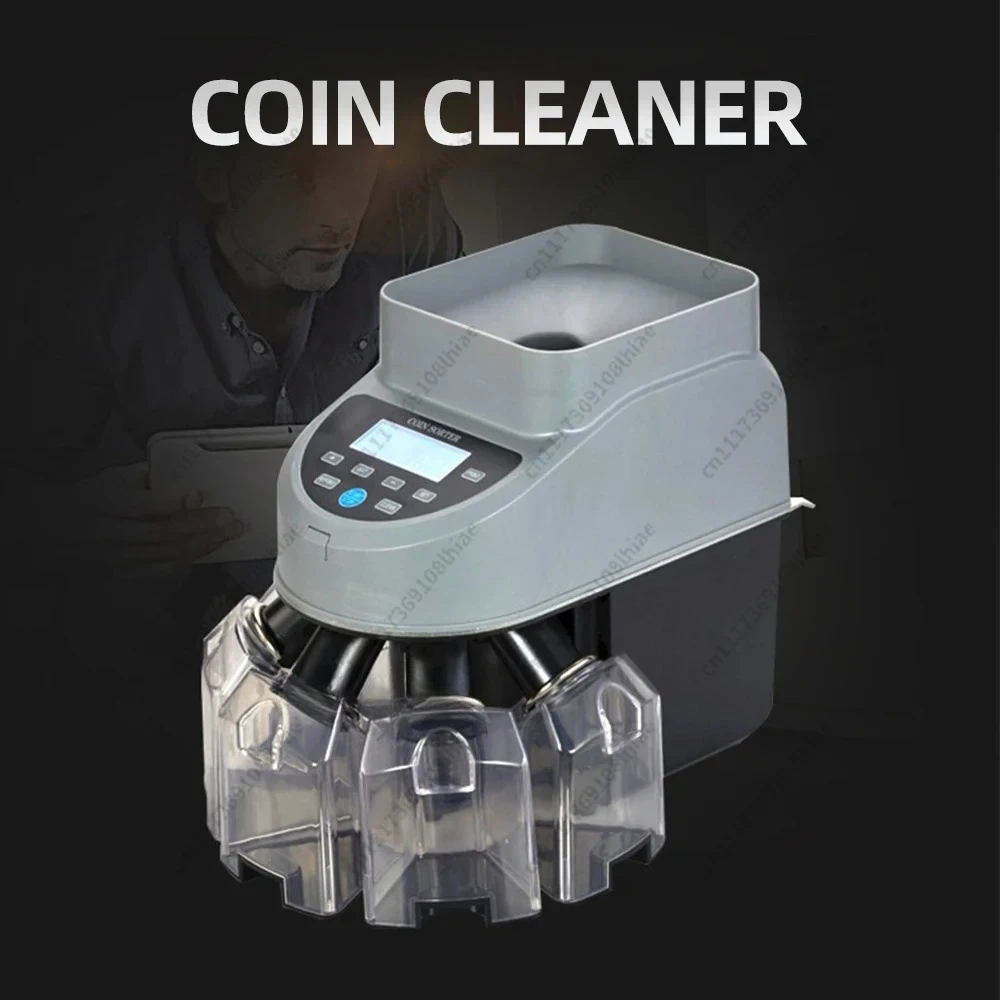 Sorter Machine, 1000 Coins/min, Holds 500-1000 Coins, with 4 Coin TubeCoin Counter Sorter, Euro/Japanese/Thailand/Malaysia Coin