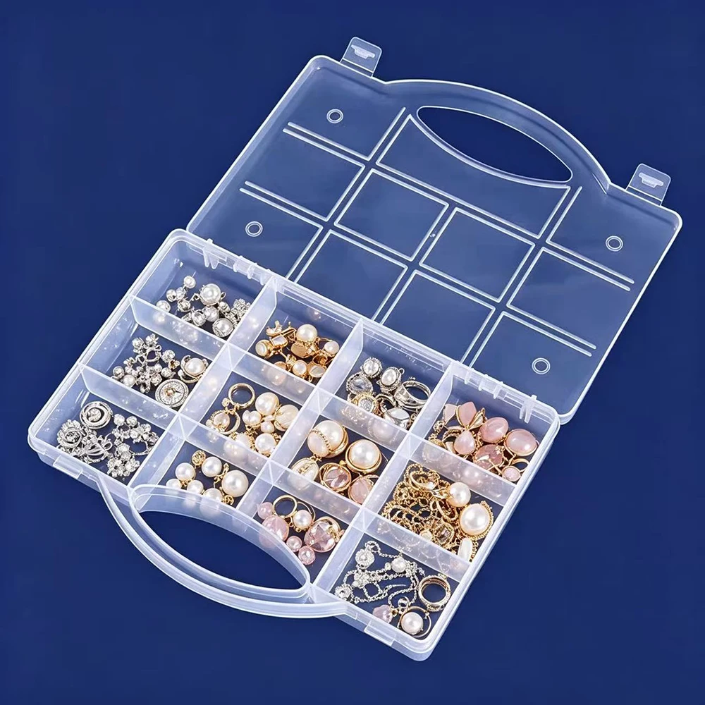 11 grid screw box container storage plastic transparent compartment jewelry bead hardware tool storage box