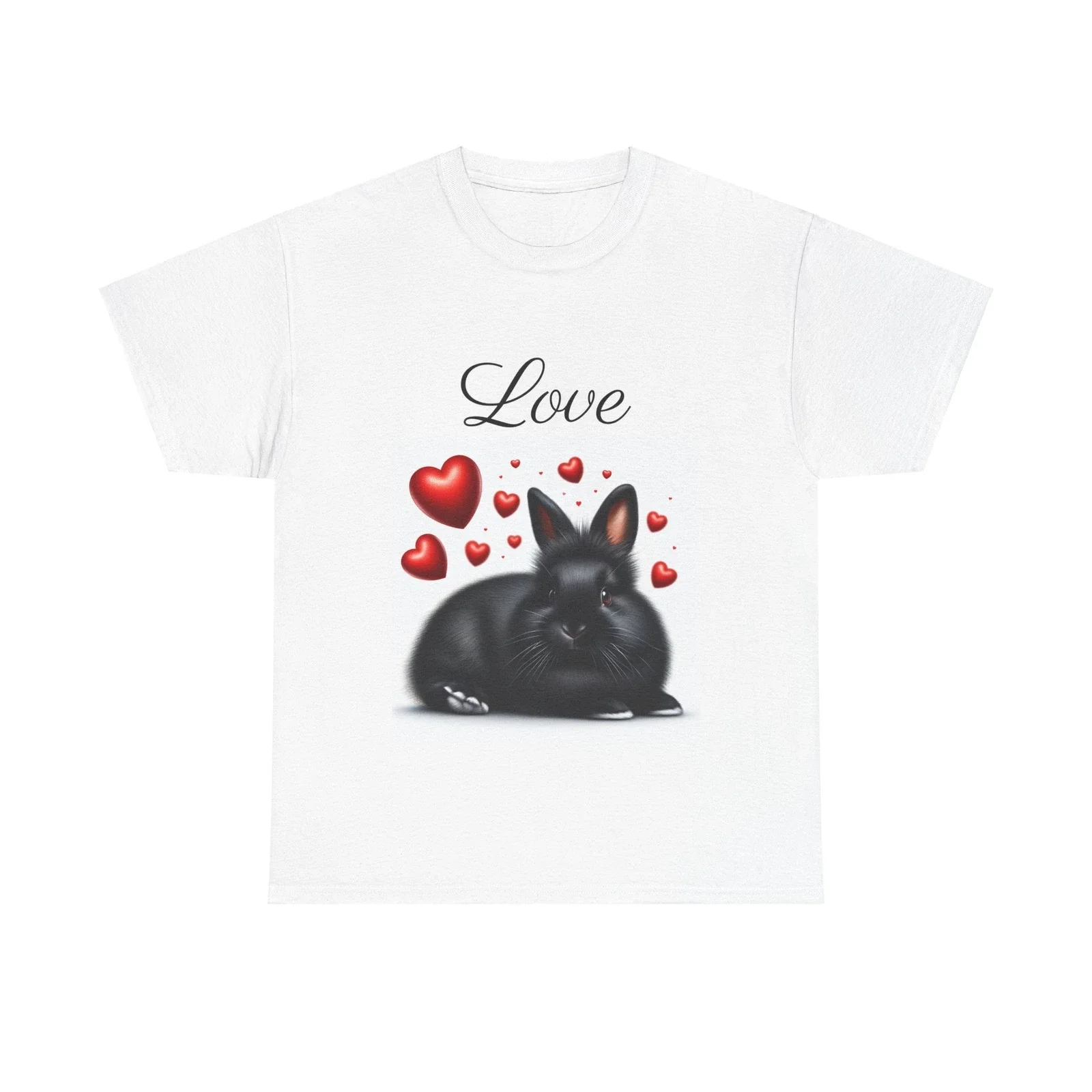 

Love Rabbit Graphic Printing Summer Luxury Brand Cotton Men's and Women's T-Shirts Short Sleeves Street Fashion Trend Clothing