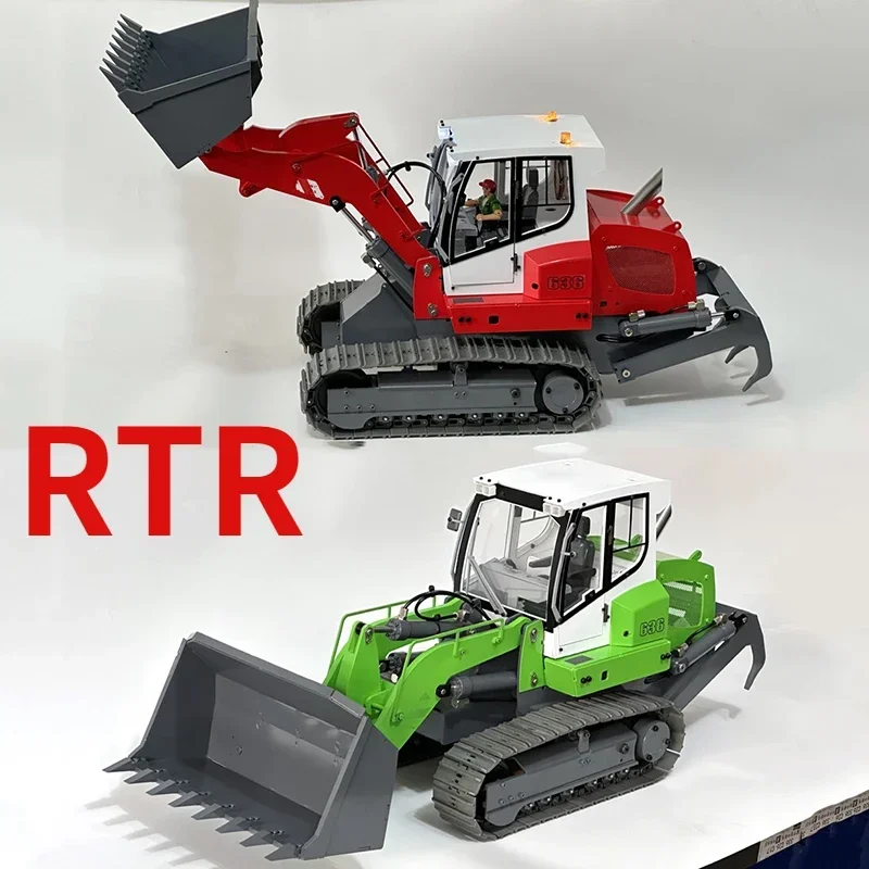 NEW JZ636 1/12 RC Hydraulic Crawler Loader Forklift Model Full Metal RTR with Sound and Light, Hook Can Be Lifted 2023 Giftmodel