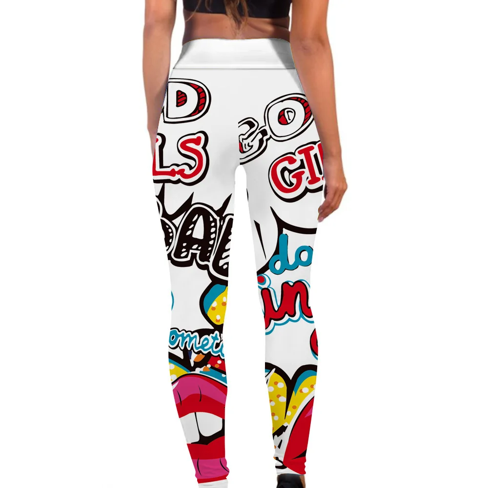 Full printed casual stretch leggings for women