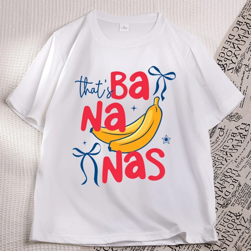 That's Bananas T Shirts Summer Fruit Tshirt Retro Graphic Tee Banana Graphic Tee Trendy O Neck Short Sleeve T-shirts Clothing