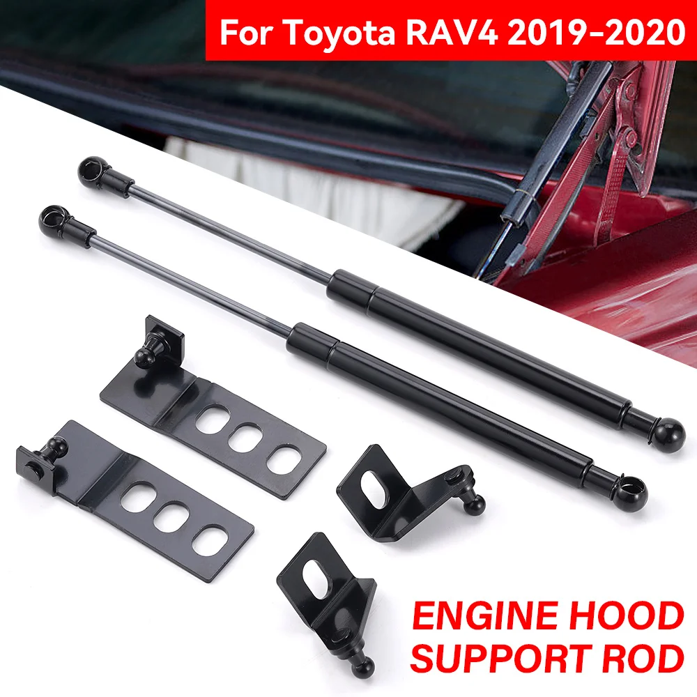 2x For Toyota RAV4 RAV-4 2019 2020 Car Front Engine Bonnet Gas Struts Bars Damper Hood Lift Auto Gas Shock Hood Strut Damper