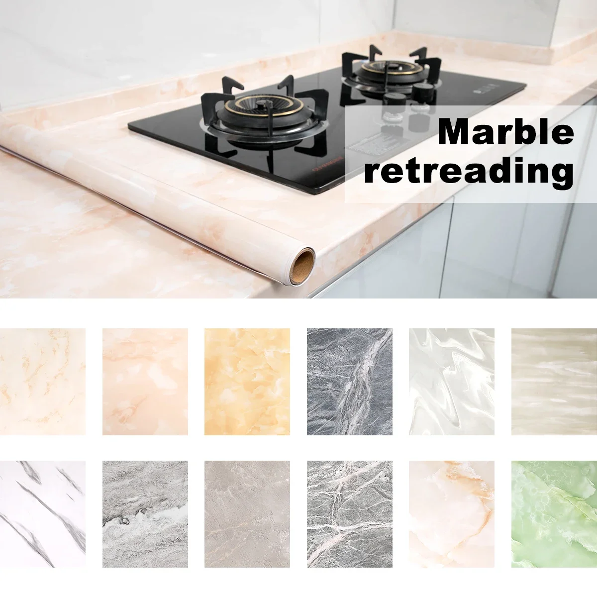 Vinyl Film Self Adhesive Marble Wallpaper for Bathroom Kitchen Cupboard Countertops Contact Paper PVC Waterproof Wall Stickers