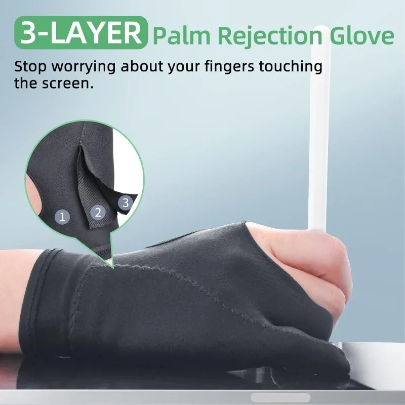 

Anti-touch Anti-pollution Anti-dirty Two-finger Painting Gloves for IPad Tablet Touch Screen Drawing, Right And Left Hand Glove