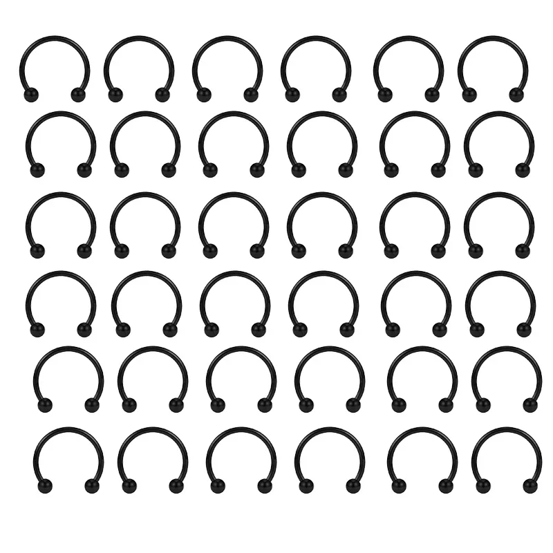 36PC Stainless Steel Horseshoe Septum Piercing Lot