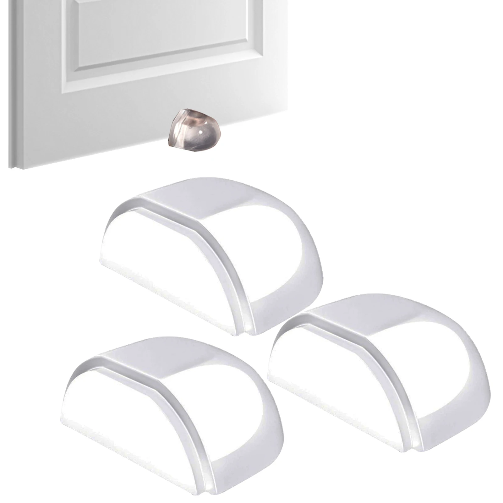 Clear Door Stoppers Door Stops In Transparent Semi-circular Shape Door Stopper Wall Protector For Protect Hardwood Floors Wall