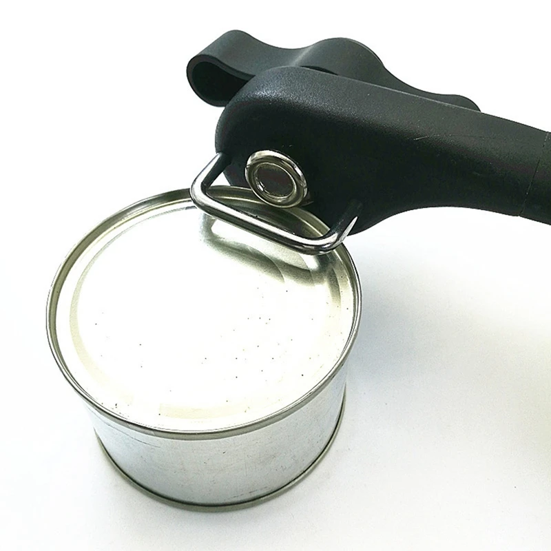 Safe Cut Can Opener, Black Soft Grip Handle