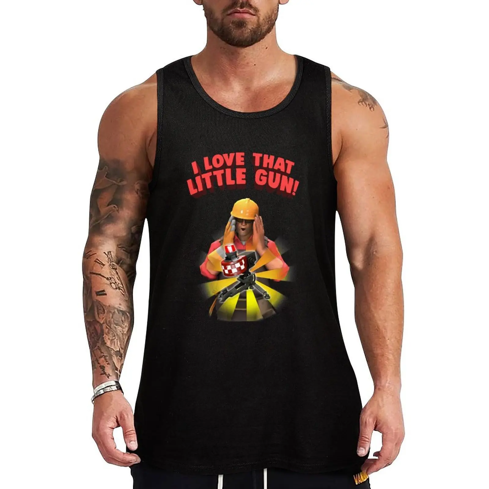 

TF2 Engineer Mini Sentry Tank Top men clothes gym wear men t-shirt for men