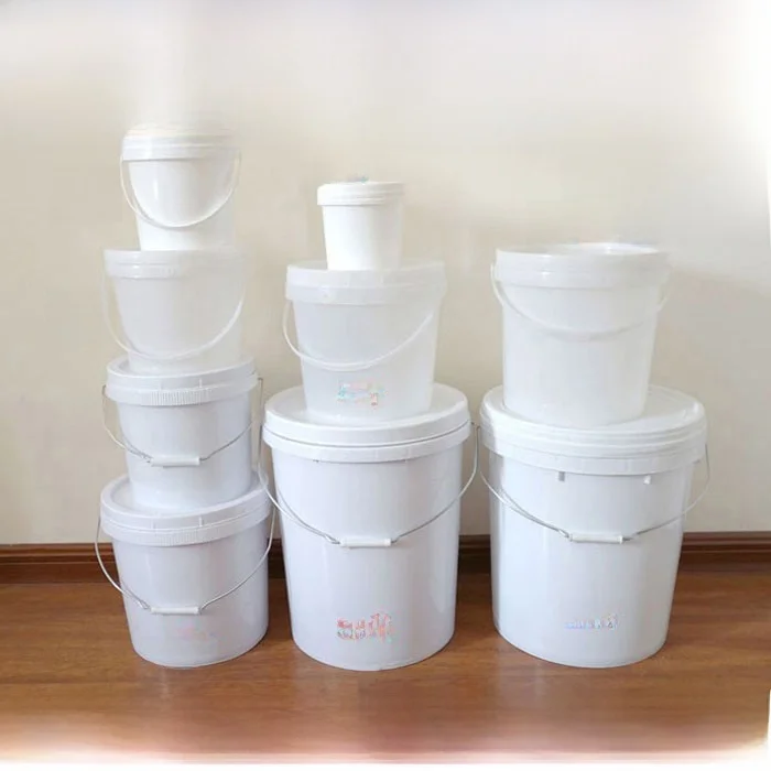 

Пластиковое ведро 2 л, химически стойкое, белое, маленькое/среднее, для воды, пищевое, герметичное, с завинчивающейся крышкой