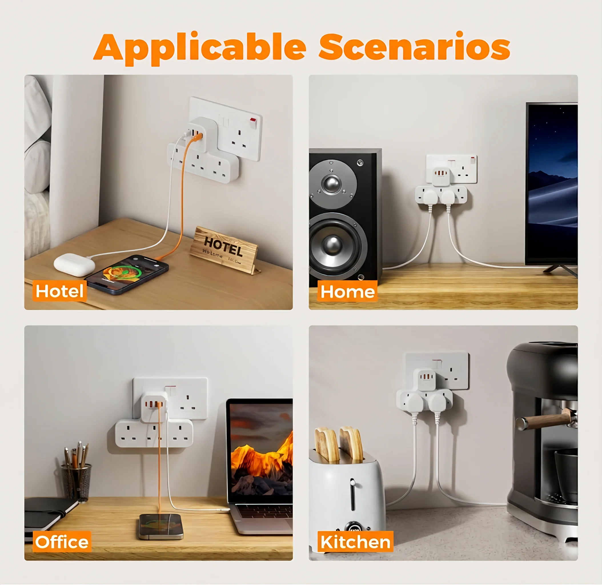 محول متعدد المقابس لموصل الحائ - مراجعة Electronics Gadgets For Home وسعره