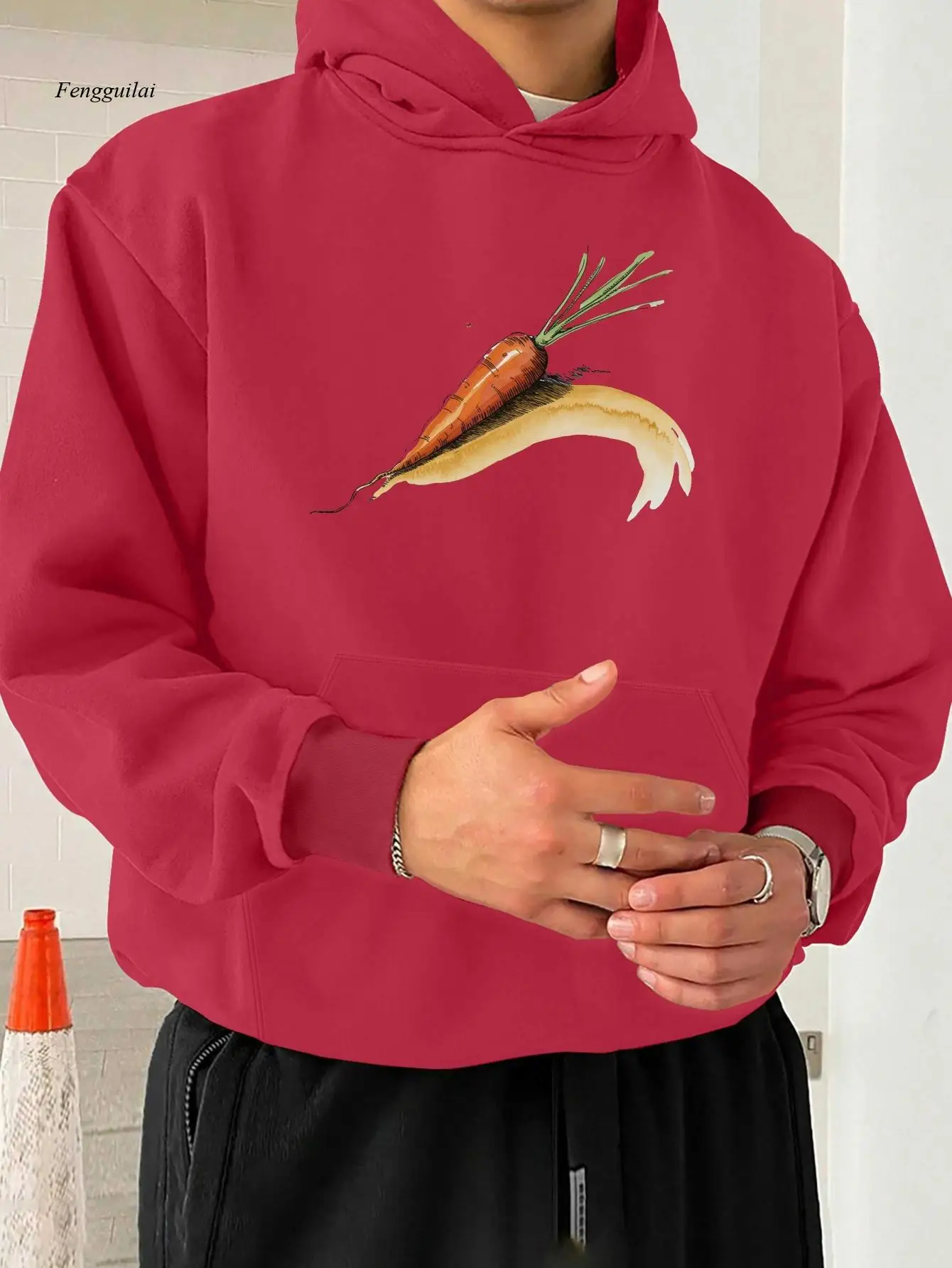 سويت شيرت بغطاء للرأس - طباعة فنية بألوان مائية بحبر جزر نابض بالحياة، بلوفر كاجوال مريح، قابل للغسل في الغسالة