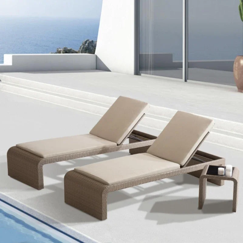 

Outdoor lounger balcony rattan bed courtyard garden open-air waterproof rust-proof sun-proof beach chair swimming pool lounger
