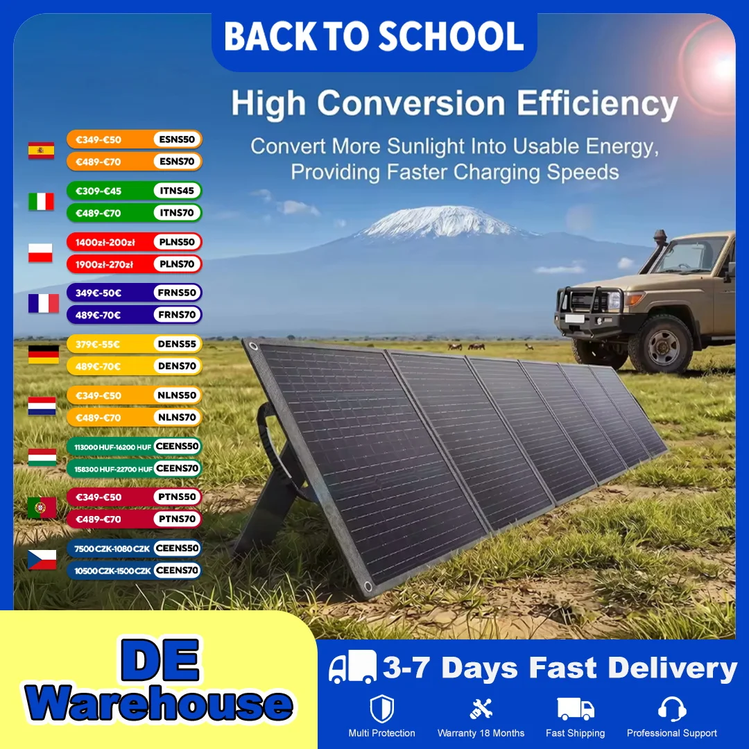 SOLARPLAY 400W 6-Panel Faltbare Solaranlage Monokristalline Solardecke Inselnetz Generator für Boot Haus Angeln Laptop Notfall Stromversorgung