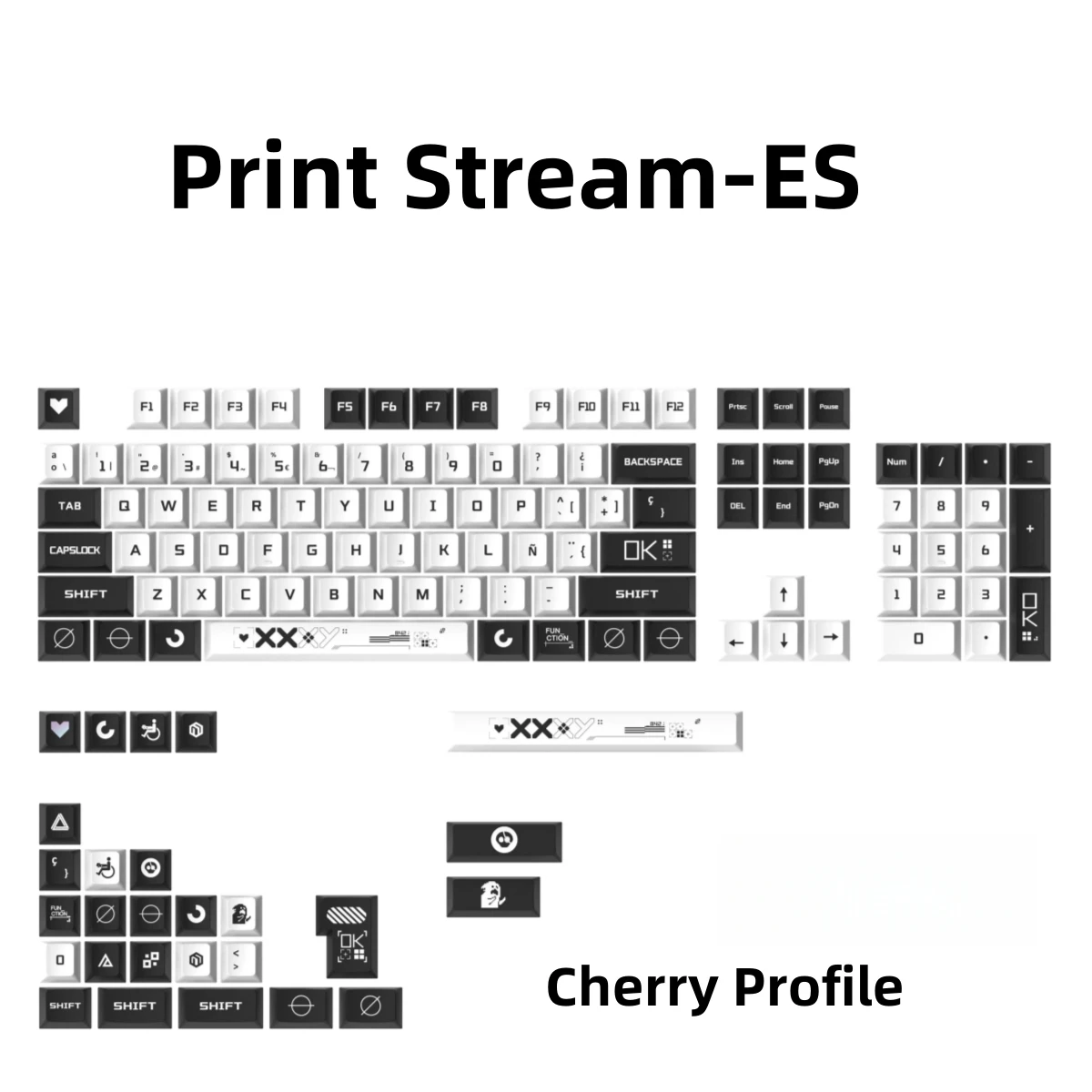 BOW Spanish Nordic Language Key Caps AZERTY Keycap QWERTZ PBT Keycaps Cherry Profile ISO Layout  for MX Mechanical Keyboard