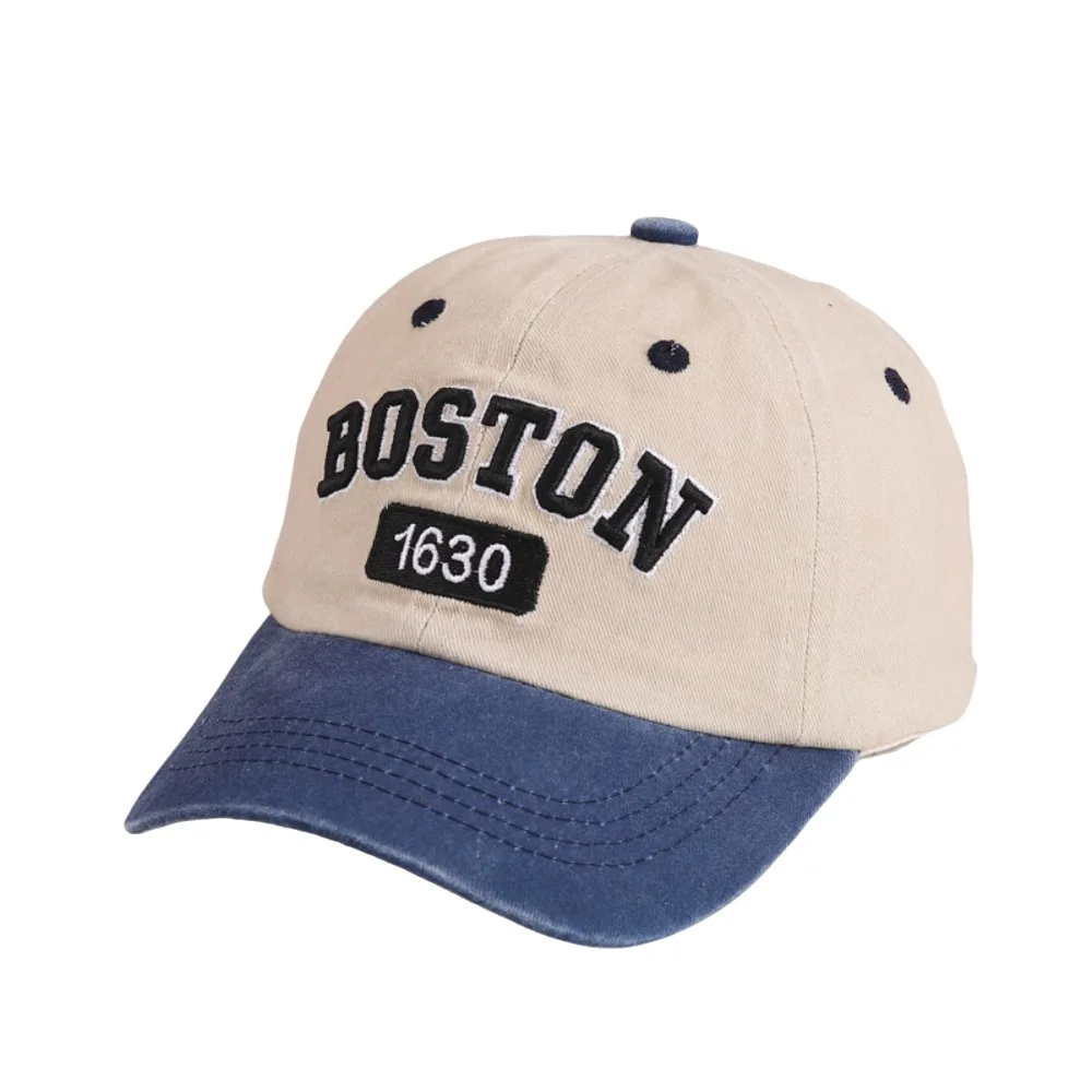 

Fashion Patchwork Baby Baseball Hat Cotton Korean Style Letter Peaked Cap Visor Adjustable Children's Sunhat Travel