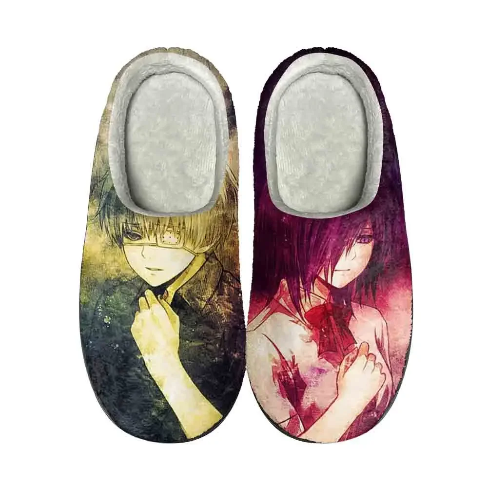 

Anime Tokyo Ghoul Fun Home Cotton Custom Slippers High Quality Mens Womens Plush Fashion Casual Keep Warm Shoes Thermal Slipper